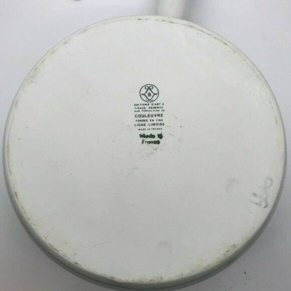 Couleuvre Ligne Limoise Porcelain Sauce Pot with Lid Vegetable Pattern - Picture 7 of 8